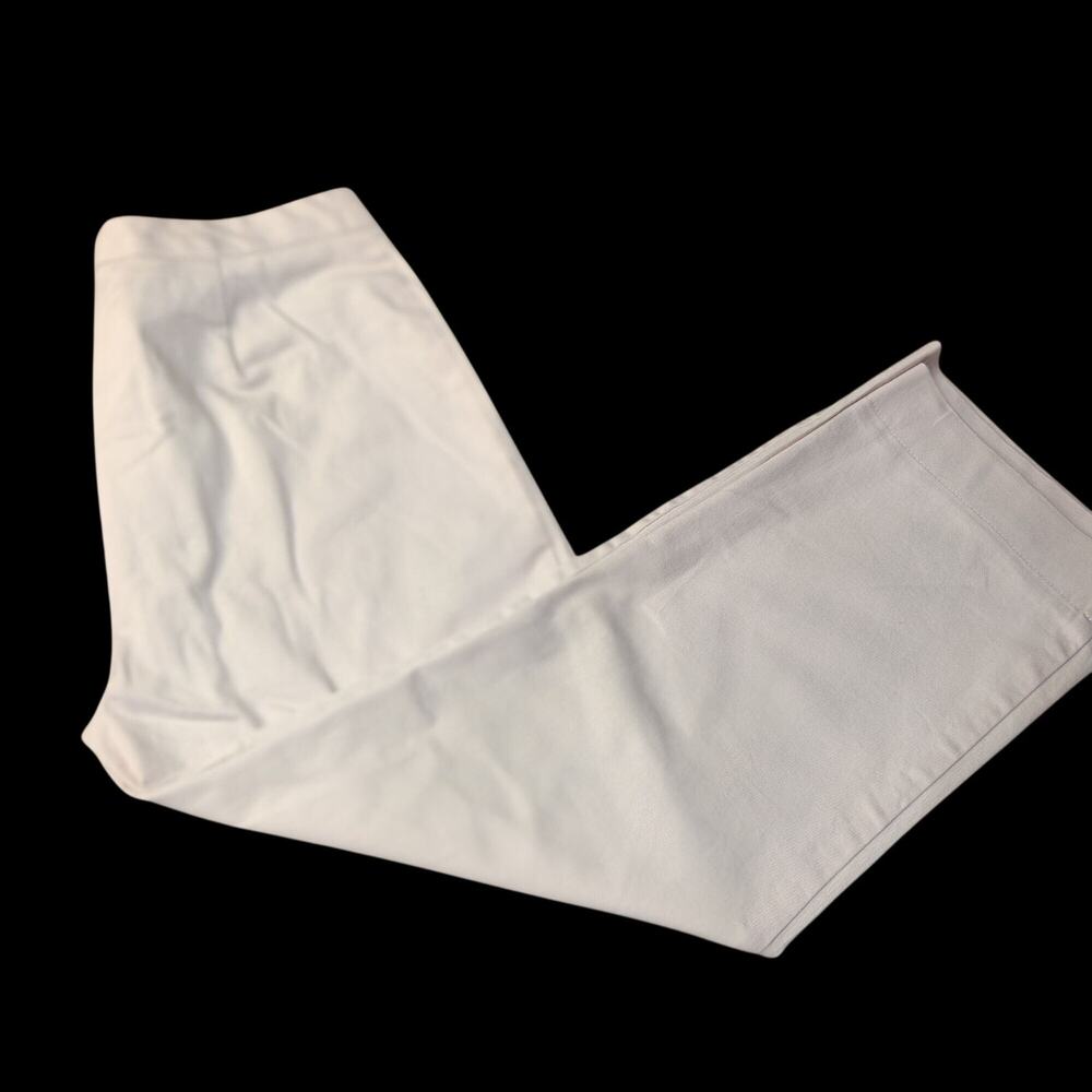 V2K Work Order USA Made White Crop Pants High Rise Stretch Women's Size 6 90's